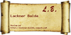 Lackner Balda névjegykártya